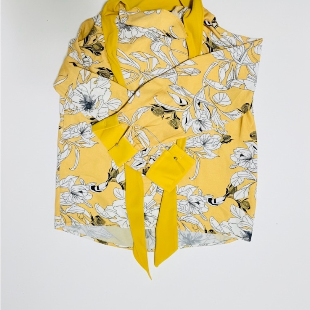 Floral Yellow Kimono Robe - Picture 2 of 2